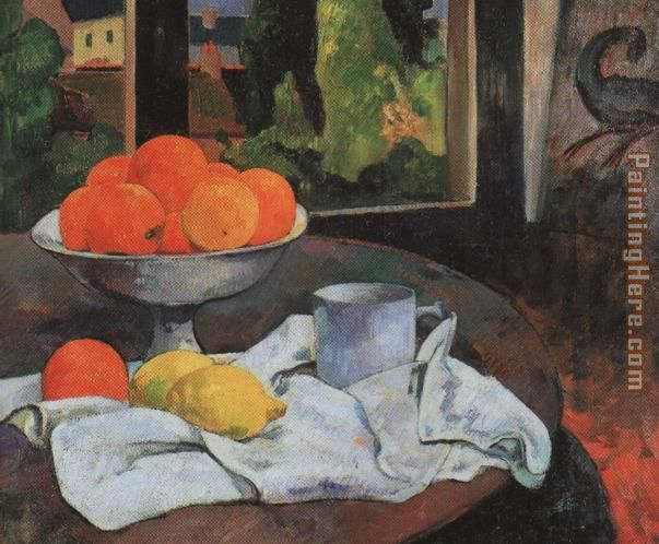 Stillleben mit Fruchtschale und Zitronen painting - Paul Gauguin Stillleben mit Fruchtschale und Zitronen art painting